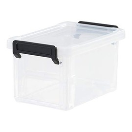 Iris Ohyama, 0.3L Plastic Storage Boxes Set of 2 Stackable BPA Free LLB-8D Clear Stackable Clip Locks - L12.2 x D8.2 x H7cm (A x F x A)