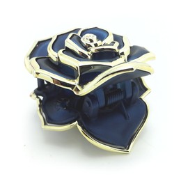 Meil Liwish Cute Flower Gilt Edged Women Hair Grip (D28) dark blue