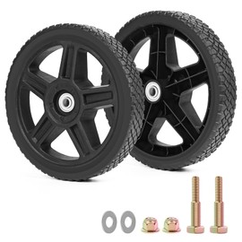 phepetroll 10 Inch Lawn Mower Wheels Kits Universal 10" Push Mower Wheels with 1/2" Bearing, Bolts & Nuts, Plastic Replacement Tires for Most Standard Garden Tiller, Pressure Washer, Handtruck, 2 Pack