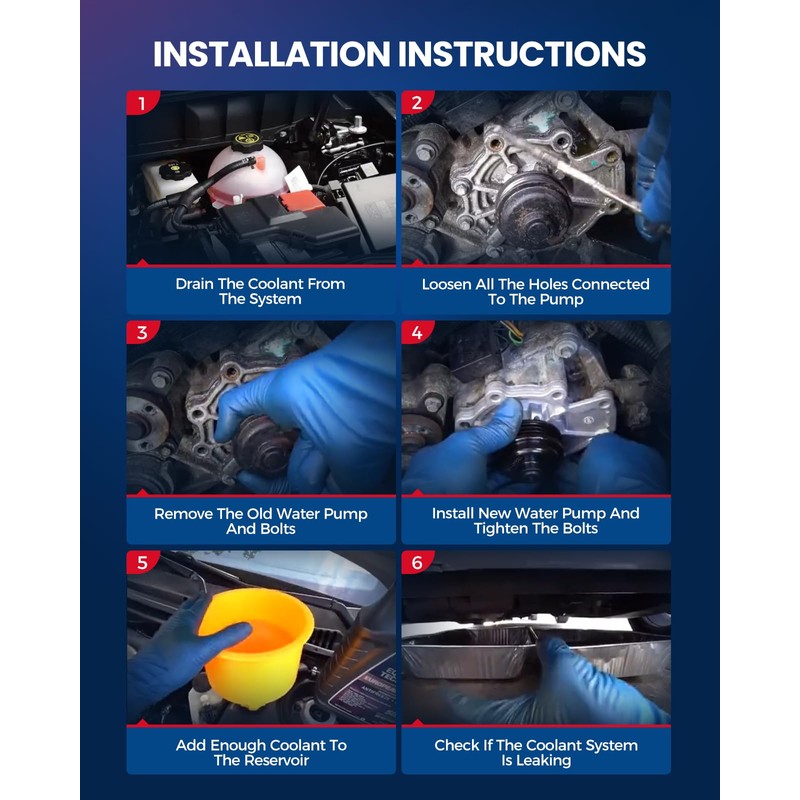 KAX Engine Water Pump With Gasket Fit for Ford Fusion