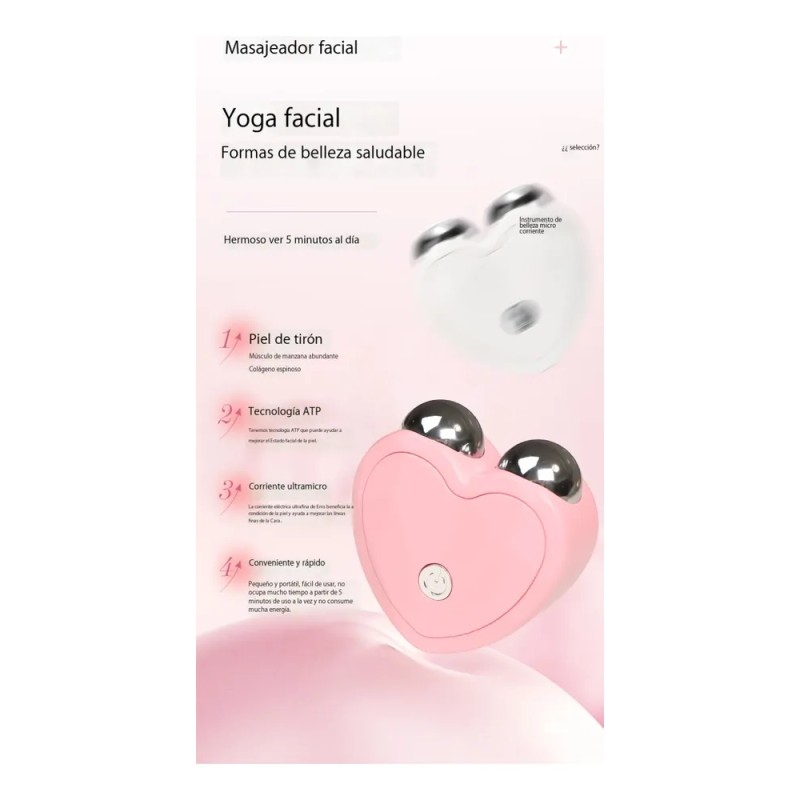 Microcorriente Lifting Antiarrugas Y Adelgazamiento Y Gel Rosa