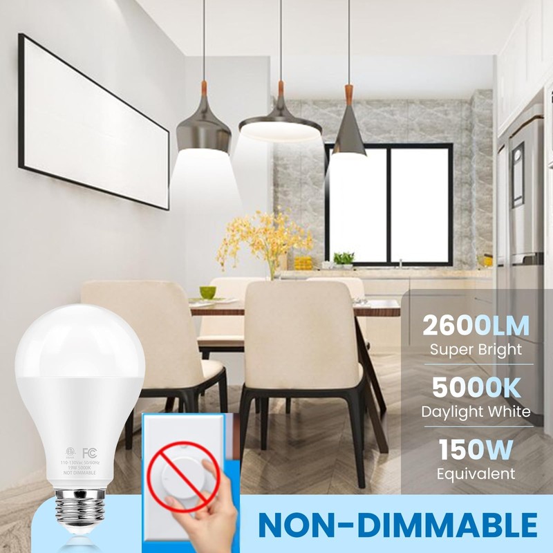 QQLXST Super Bright LED Light Bulbs, 150 Watt Equivalent, 5000K