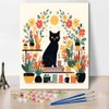 TISHIRON Paint by Number Cute Black Cat Sitting on Shelf