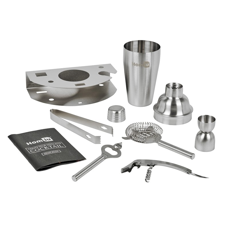Homiu Cocktail Set Deluxe 8 Piece with Table Stand, Premium