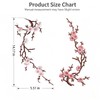 5 Pcs Cherry Blossom Patches, Embroidered Iron On Appliques for