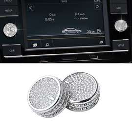 VDARK for Volkswagen Jetta Accessories Bling Car Accessories Interior Volume Switch Knob Covers for Jetta GLI/Tiguan/Golf/Altas/Taos 2er Pack
