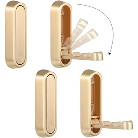Folding Coat Hooks, 2 Pcs Foldable Gold Wall Hooks Heavy Duty Foldable Hook Bathroom Towel Hooks Robe Hooks Wall Mounted for Hanging Coat Towels Clothes Hat Bags Keys (Gold, 4pcs)