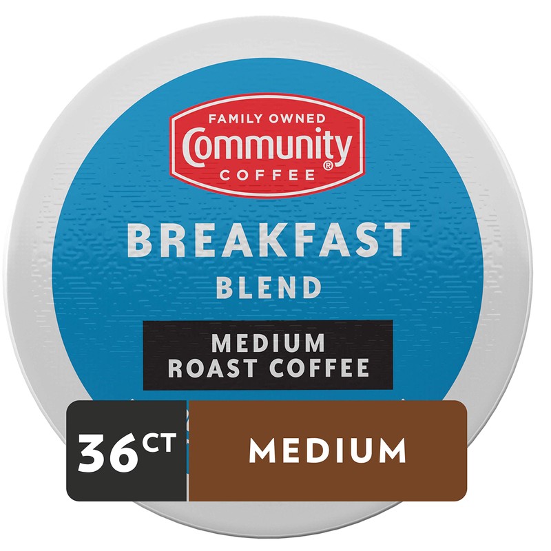 Community Coffee Breakfast Blend 36 Count Coffee Pods, Medium Roast,