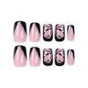 Butterfly Press on Nails Medium Square Fake Nails Glitter with