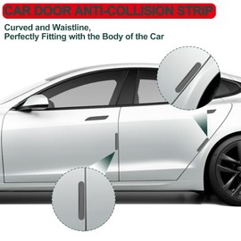 Car Door Anti-Collision Strip,Door Edge Guards Protector Sticker,Silicone Car Door Corner Anti-Scratch Bumper Protector Trim Universal for All Cars SUV(4 Pack) (Gray)