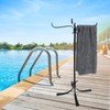 Sinyzope Pool Outdoor Towel Rack, Metal Heavy Duty Never Tilt
