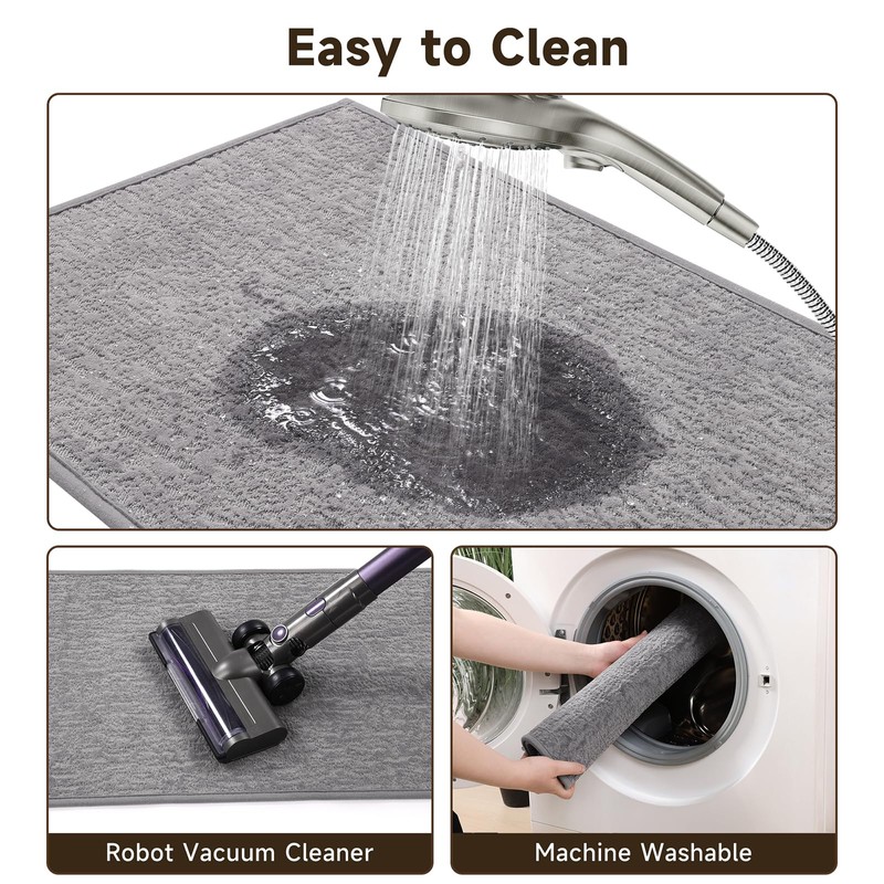 Pauwer Bathroom Rugs Sets 3 Piece, Ultra Thin Bath Mat