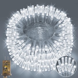 Heceltt 360 LED 118 FT Christmas Lights Outdoor, 8 Modes Cool White Christmas Lights Plug in, IP44 Waterproof Led Christmas Lights with Timer and Memory for Xmas Tree Yard Party Garden Decorations