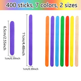 Wooden Ice Sticks Set of 400 Wooden Sticks Ice Sticks Wooden Colourful Wooden Sticks Wooden Sticks for Crafts Ice Sticks Wooden Sticks Set Wooden Ice Sticks Wooden Sticks for Crafts DIY Crafts