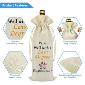 Law School Graduation Wine Bag - Law Degree Gift for Lawyers, Attorneys, Judges & More