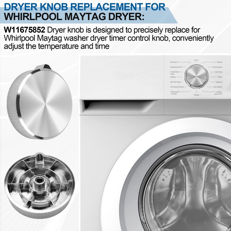 W11675852 Dryer Knob Replacement for Maytag, Dryer Timer Knob (Large),