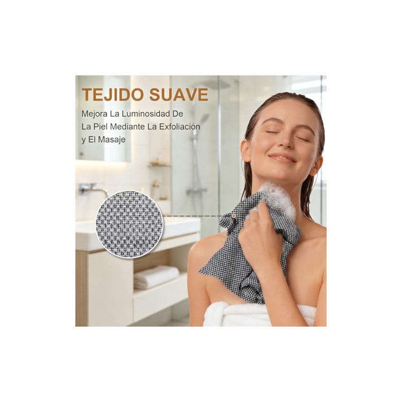 LEKOU 2PCS 9 x 40IN Toallas De Baño Exfoliantes