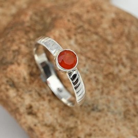 JEWELSTREZORO Karneol Edelstein Bandring Männer & Frauen Bandring Bandring 925 Sterling Silber Bandring Geschenkartikel Handarbeit TSR118E_68 (21.6)