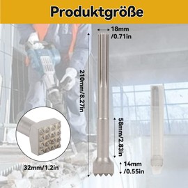 aleawol SDS MAX Chisel Stocker Chisel SDS Plus Chisel Drill Bit Demolition Bushing Tool Bit, Square Head 16 Teeth Electric Flower Hammer Drill Bit for Wall Surface Bridges Stone Slabs