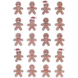 Christmas Time Gingerbread Stickers - Holographic Adhesive Decals for Crafts & Scrapbooks - 20 Pieces