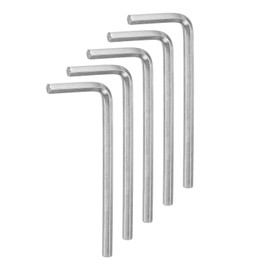 HARFINGTON 5pcs Hex Key Wrench 4mm L-Shape Hexagon Metric Wrenches Chrome Vanadium Steel Repairing Tool for Home Repair, Silver Tone