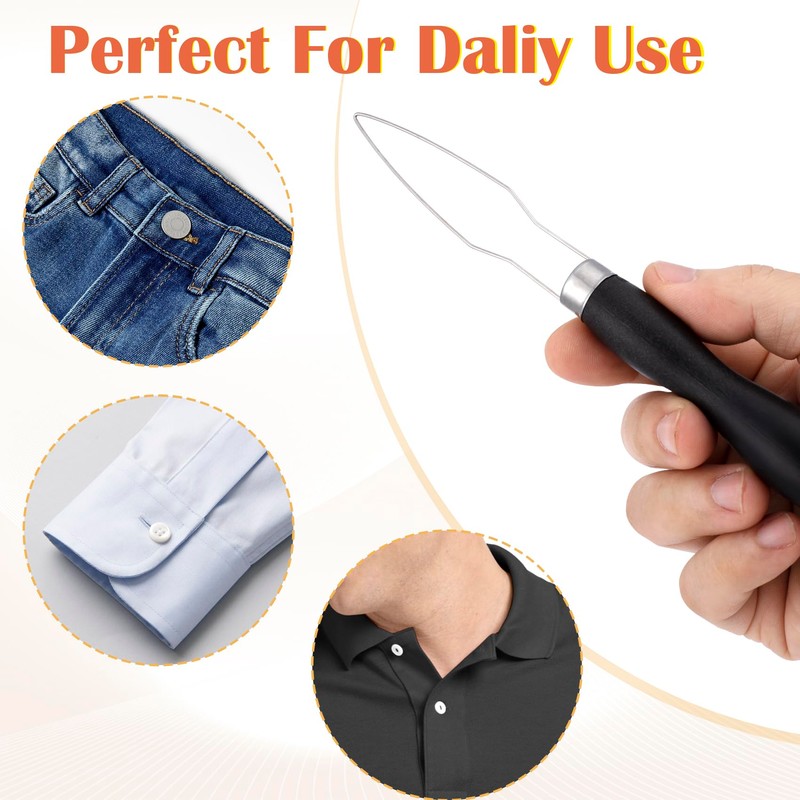 STSTR Easy Button Hook, Steel Button Helper Tool for Elderly,