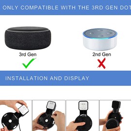 Alyphyly Outlet Wall Mount Holder Stand Hanger for 3rd Generation, for Your Smart Home 3rd Gen Speakers, Place on Kitchen, Bedroom & Bathroom, Hide Messy Wires (2pcs, Black)