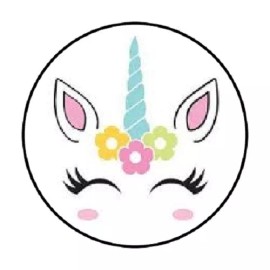 Homemade 48 UNICORN ENVELOPE SEALS LABELS STICKERS 1.2" ROUND