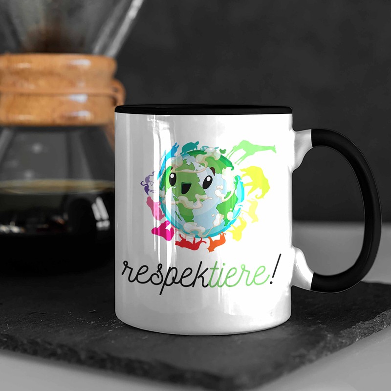 Trendation - Respek-Tiere Tierschutz Tasse Veganer Geschenk Vegan Vegetarier Geschenkidee