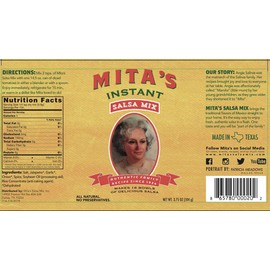 Mita's Salsa Mix ,Makes 16 bowls of fresh salsa, ready in seconds! Just add diced tomatoes!