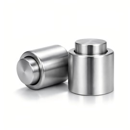2 x champagne stoppers, 3.5 cm, champagne bottle stopper, stainless steel, matte bottle stopper, suitable for all champagne, prosecco or champagne bottles