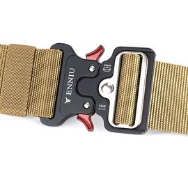 Dr.Oxi TUSHI Tactical Belt,Military Hiking Rigger 1.9" Nylon Web Work Belt with Heavy Duty Quick Release Buckle（yellow