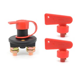 12-24V Battery Disconnect Switch Key Power Isolator Cut Off Kill Switch + 2 Removable Keys for RV Car Marine ATV Truck Boat Car Disconnect