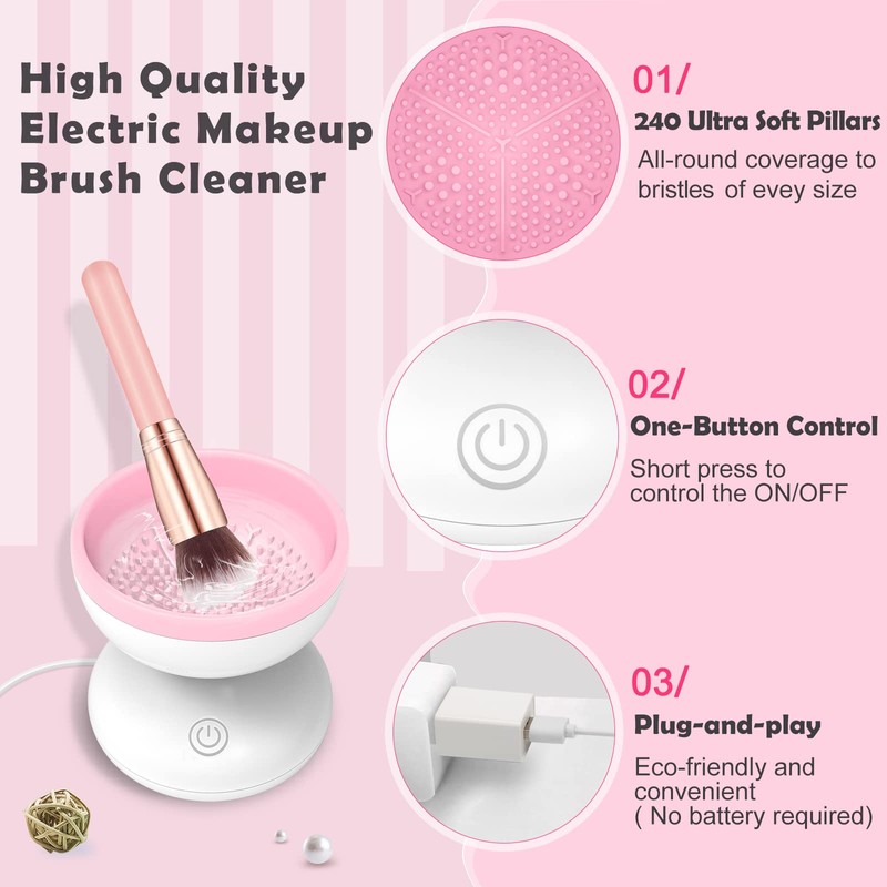 Electric Makeup Brush Cleaner Newest Design, Luxiv Wash Makeup Brush
