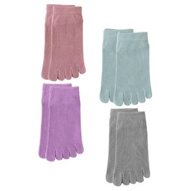 Ipetboom 5sets 4 Pairs Cotton Toe Separate Socks for Women Breathable Wear Resistant Low Cut Design Grey for Everyday Use with Flat Shoes and High Heels 4pairs*5