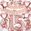 Nelotaor 15th Birthday Decorations for Girls, Rose Gold 40 Inch