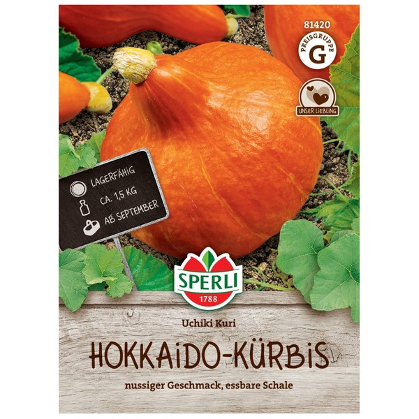 81420 Sperli Premium Hokkaido Pumpkin Seeds, Edible Bowl, Pumpkin Seeds, Fast Growing, High Yield, Hokaido Pumpkin Seeds