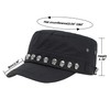 Men Women Soft Washed Cotton Skull/Skeleton Studded Punk-Army-Cap Cadet Cap