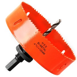 125mm Wood Hole Saw, Extra Solid HSS Bi-Metal Drill Bit Circle Cutter for Drywall, Plywood, Fiberboard and Pipe Vent