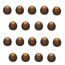 CYADCI Earbuds Replacement Tips Silicone Earbud Tips Ear Gels Fit for Inner Hole from 3.8mm - 5.1mm Earphones 9 Pairs Earbuds Tips Large,Black-Orange