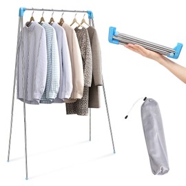Xiaokuoo Stainless Steel Indoor Clothes Dryer, Laundry Dryer, Foldable, Extendable, Towel Hanger, No Installation Required, No Tools Required, Futon Dryer, High Load Capacity, Ultra Lightweight, 13.2 inches (33.5 cm), Super Compact, Convenient Storage, F