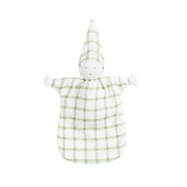 Under the Nile Organic Cotton Muslin Sleeping Lovey - Windowpane Sage, 8"