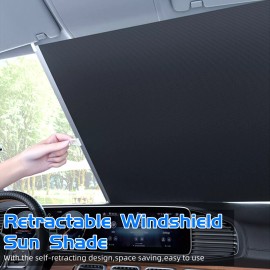 DONWELL Honda Car Sun Shade- Retractable Windshield Visor Folding UV Block for SUV/Sedan