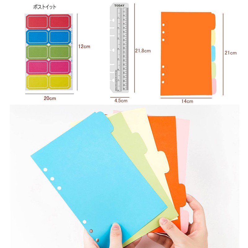 DY.2ten A5 Size, 135 Pieces, Color Indexes, Zipper Pockets, Sticky