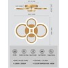 TEMINBU Modern LED Ceiling Light, Gold 4 Rings Flush Mount