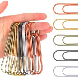 Hicarer - 25 clips de papel grandes de 100 mm de metal multicolor gigantes, con revestimiento brillante, extragrande, para marcadores, oficina, escuela, organización, archivos, documentos (color