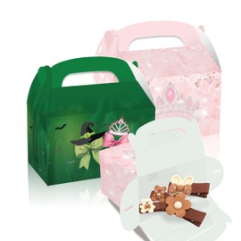 12Pcs Princess Castle Party Favor Boxes, Magic Crown Bow Party Gift Candy Handheld Box, Bow Crown Theme Birthday Parties Handheld Gift Box Perfect for Celebrations and Special Events