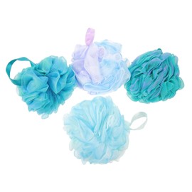 BIUDECO 4pcs Couples Bathing Balls Loofah Sponges Wear-resistant Soft Portable Compact Exfoliating Daily Use Hotel Bath Loofah