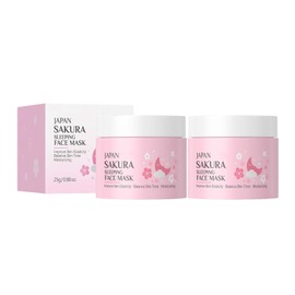 New Cover Sleeping Mask Hydrating Gel Mask 2 Packs JAPAN SAKURA Overnight Firming Jelly Face Mask - Deep Moisture & Repair, Non-Sticky, Elastic Skin (25g×2pcs)