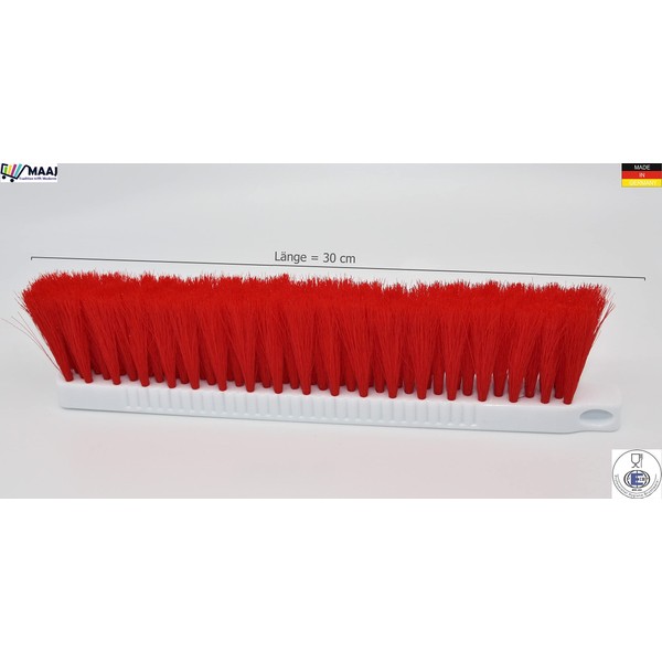 MAAJ HACCP Professional Hygiene Flour Broom 30 cm for Direct Contact with Food, Dishwasher Safe, Made in Germany (Red/Red)